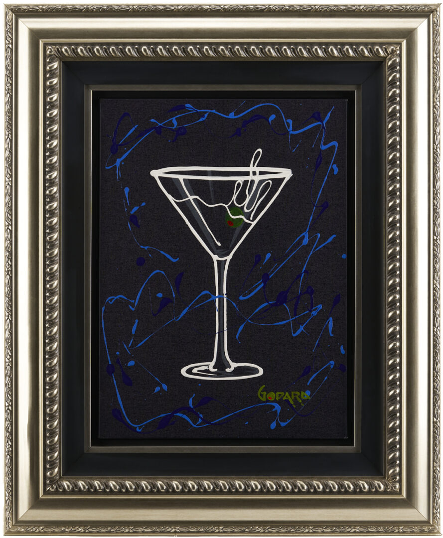Lot 627: Michael Godard Original Painting, Martini on Black