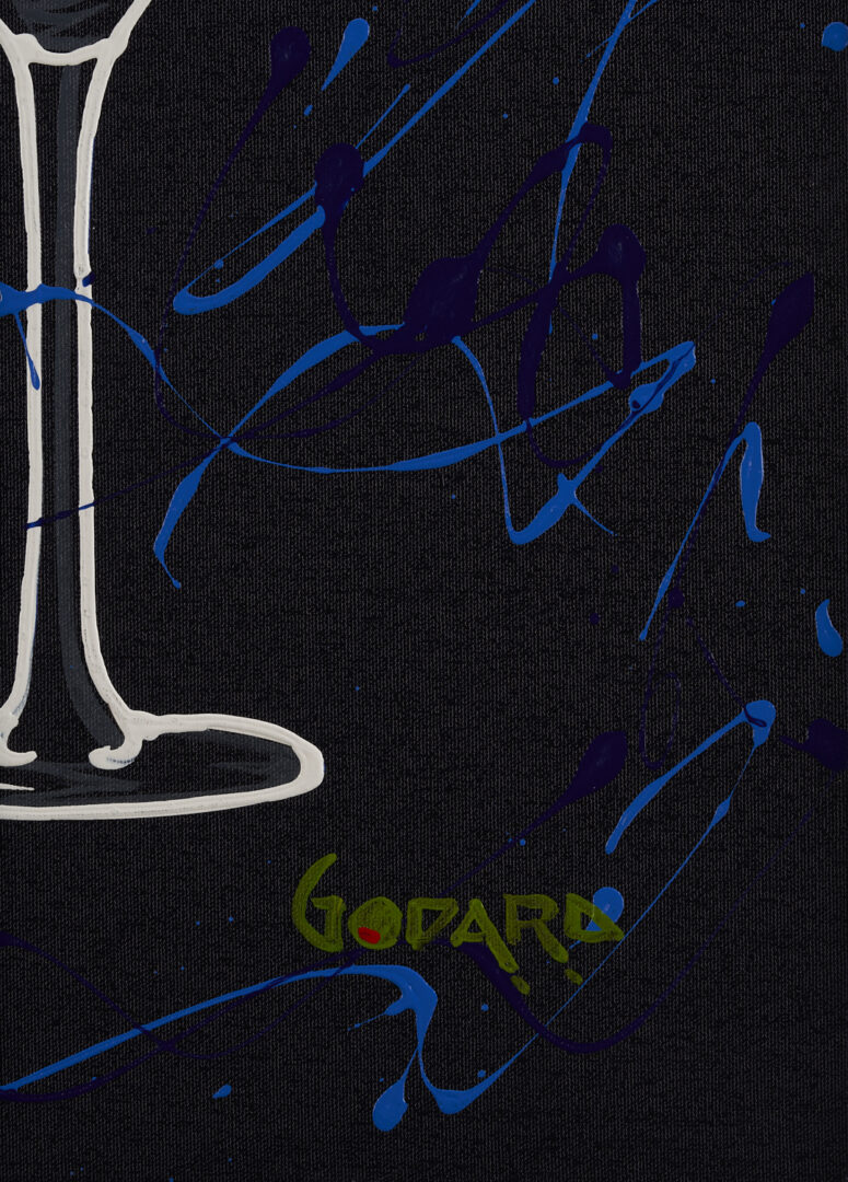 Lot 627: Michael Godard Original Painting, Martini on Black