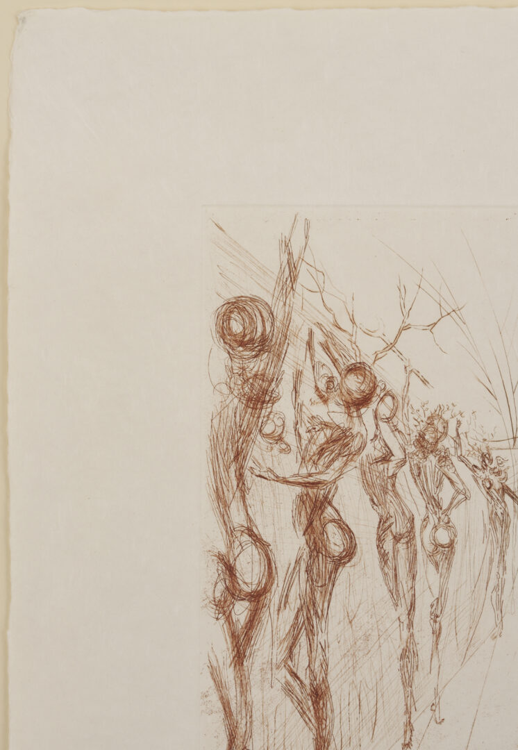 Lot 628: Salvador Dali Signed Etching, Corridor of Katmandu from The Hippies