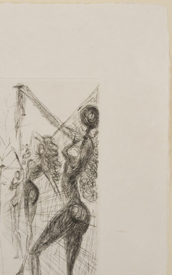 Lot 628: Salvador Dali Signed Etching, Corridor of Katmandu from The Hippies