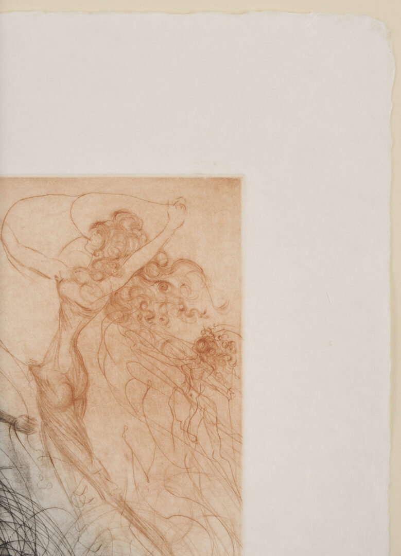 Lot 629: Salvador Dali Signed Etching, Women in the Waves from The Hippies