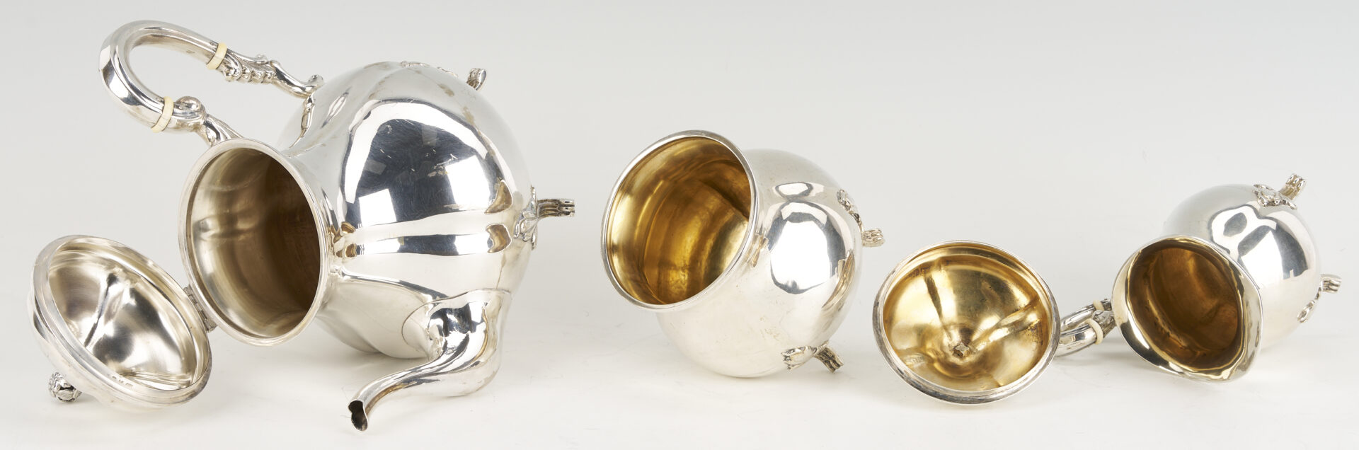 Lot 62: 5 Pc. European .800 Silver Tea Service & .800 Silver Tray