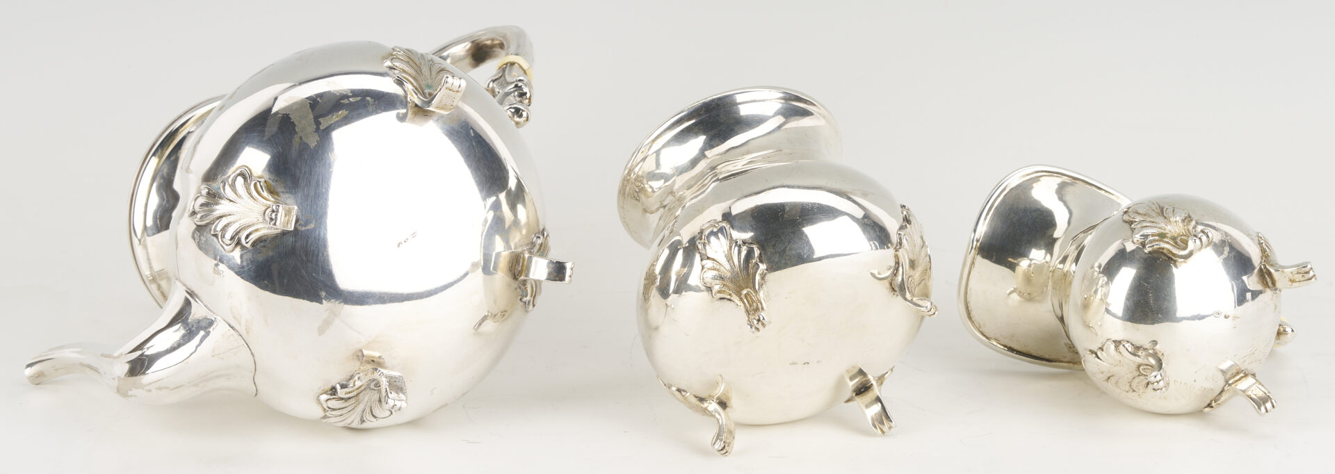 Lot 62: 5 Pc. European .800 Silver Tea Service & .800 Silver Tray