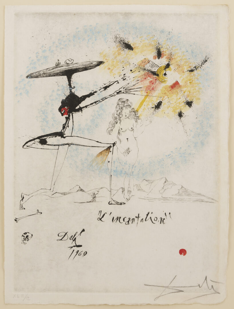 Lot 630: Salvador Dali Signed Etching, Incantation from Le Rois Mages