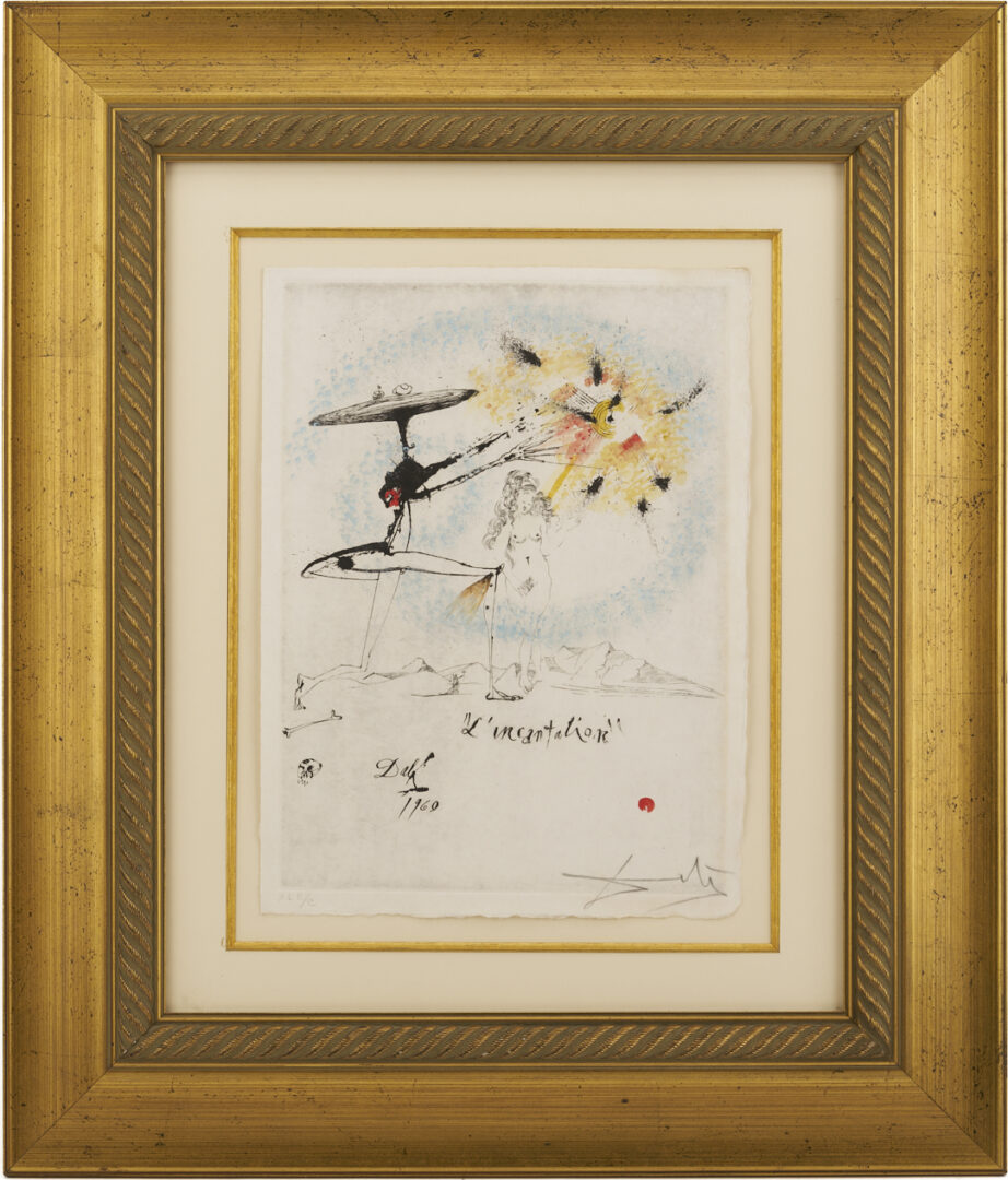 Lot 630: Salvador Dali Signed Etching, Incantation from Le Rois Mages