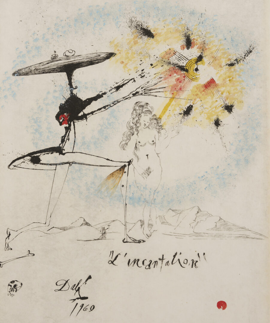 Lot 630: Salvador Dali Signed Etching, Incantation from Le Rois Mages