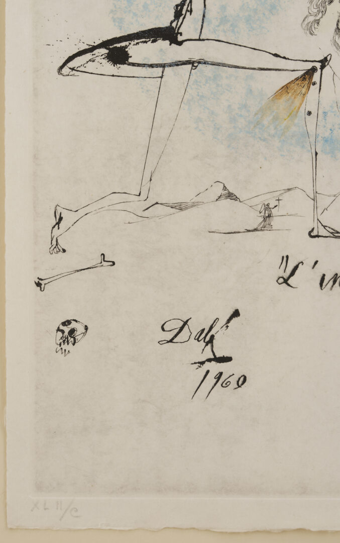 Lot 630: Salvador Dali Signed Etching, Incantation from Le Rois Mages