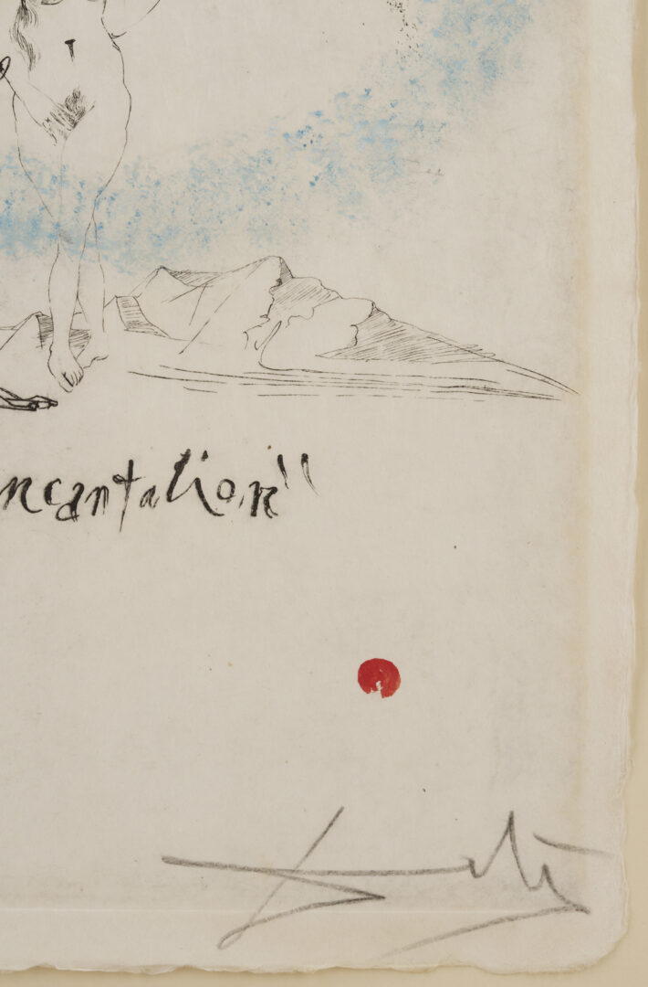 Lot 630: Salvador Dali Signed Etching, Incantation from Le Rois Mages