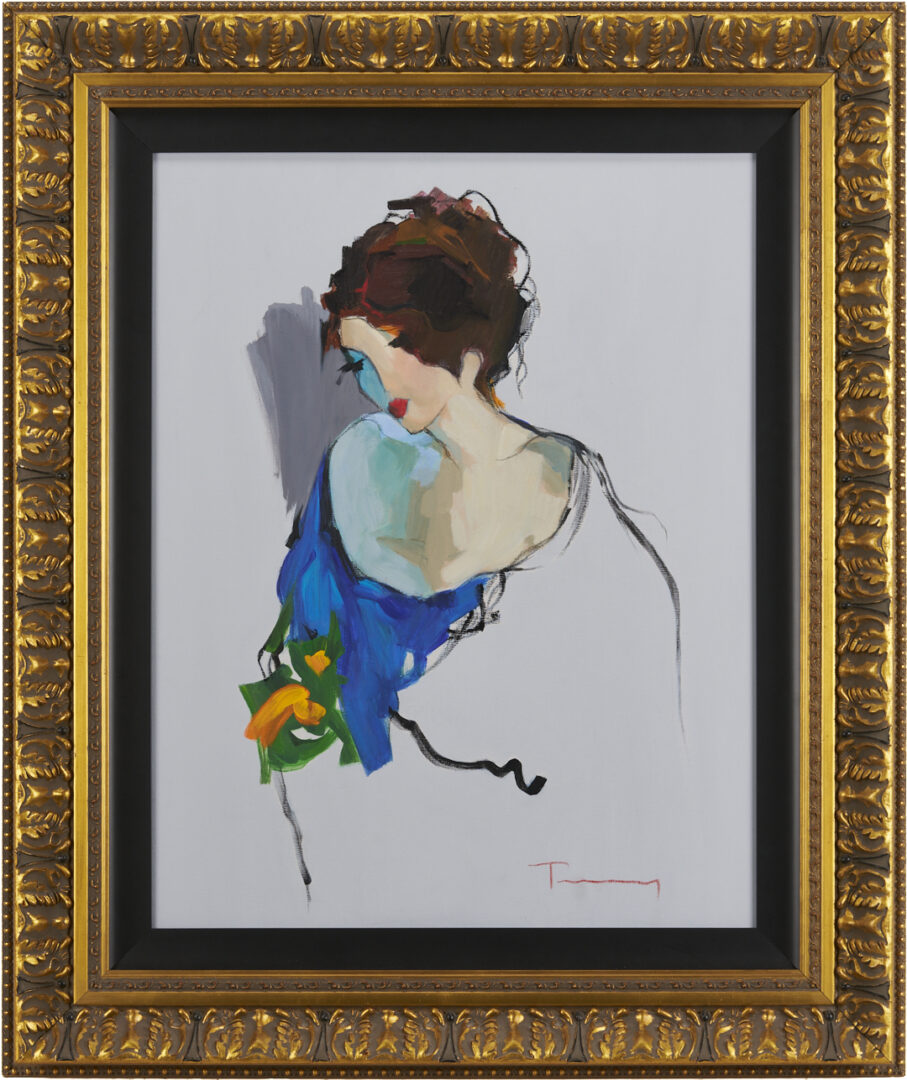 Lot 632: Itzchak Tarkay Original Painting, Inacabado No. 9