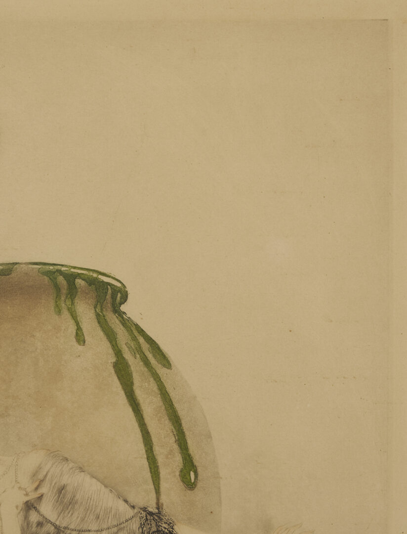 Lot 634: Louis Icart Signed Etching, Peacock