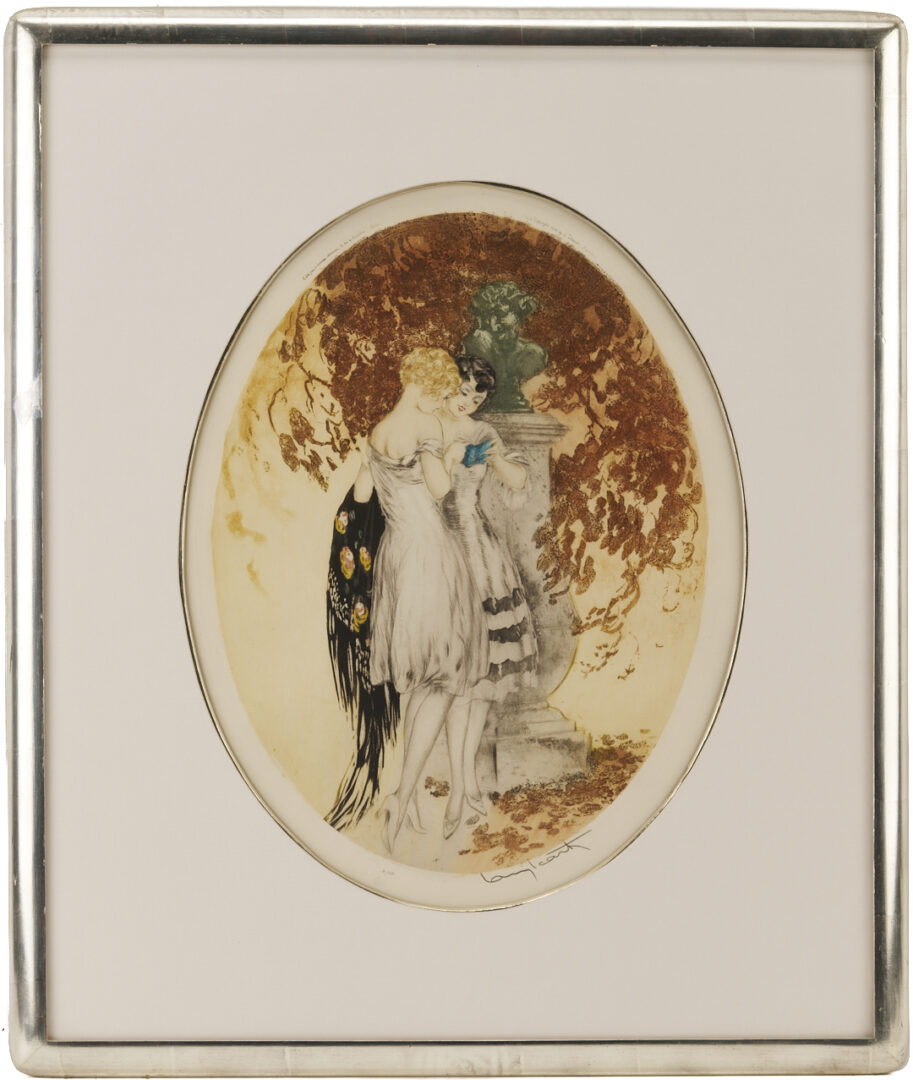 Lot 635: 2 Louis Icart Etchings, Lemon Tree & Secrets