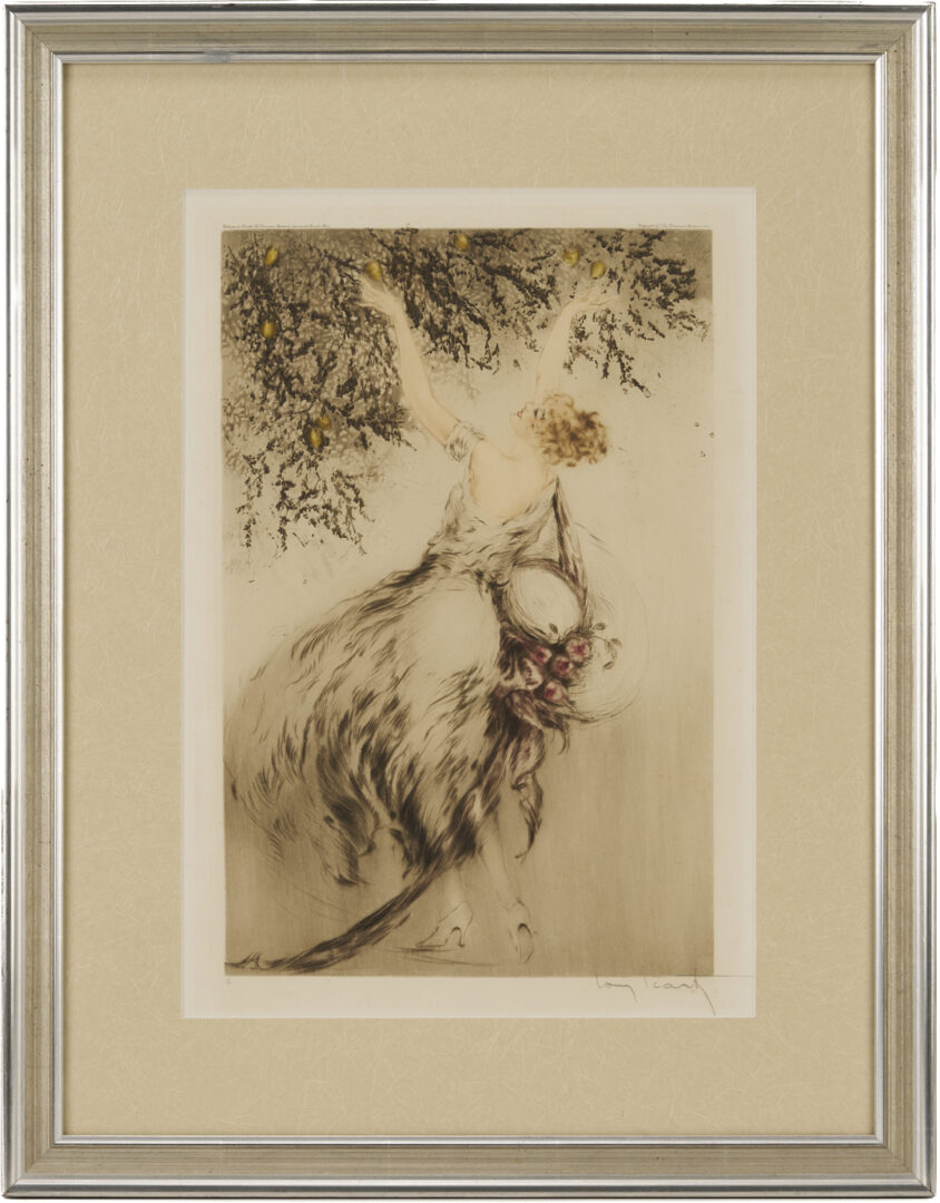 Lot 635: 2 Louis Icart Etchings, Lemon Tree & Secrets