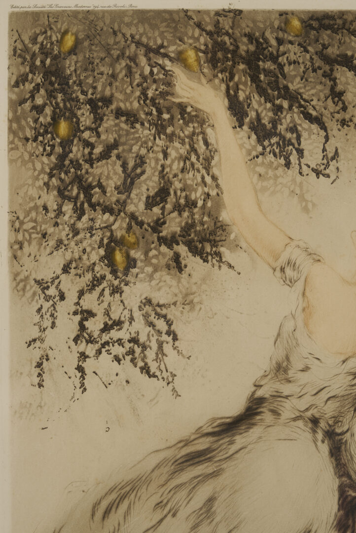 Lot 635: 2 Louis Icart Etchings, Lemon Tree & Secrets
