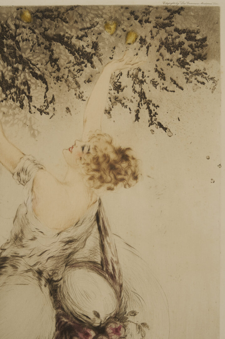 Lot 635: 2 Louis Icart Etchings, Lemon Tree & Secrets