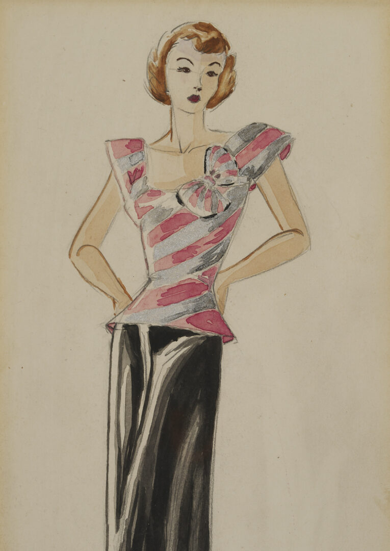 Lot 637: 3 Vintage Couture Drawings Incl. Serge Matta