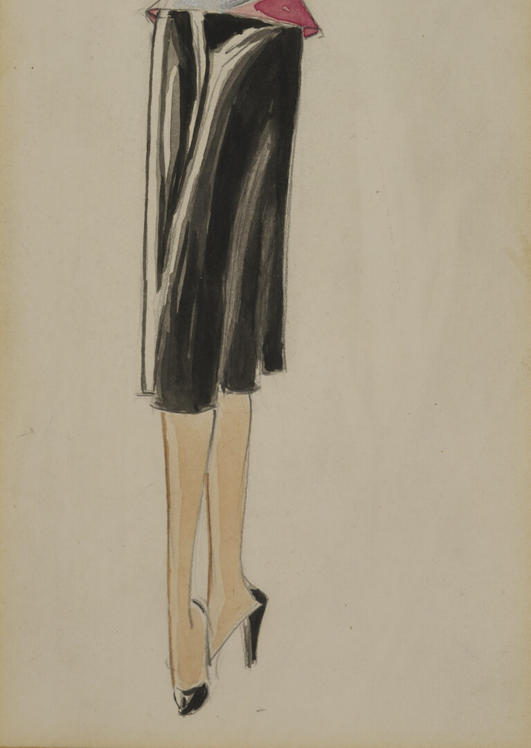 Lot 637: 3 Vintage Couture Drawings Incl. Serge Matta