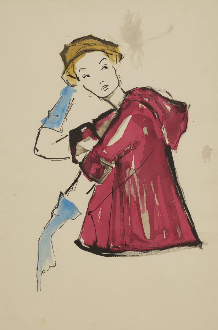 Lot 637: 3 Vintage Couture Drawings Incl. Serge Matta