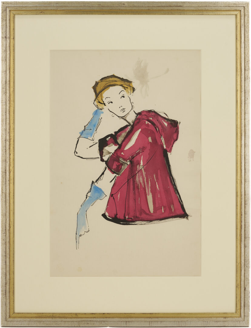 Lot 637: 3 Vintage Couture Drawings Incl. Serge Matta