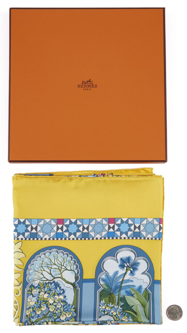 Lot 646: Hermes Silk Twill Scarf, Les Jardins d’Andalousie