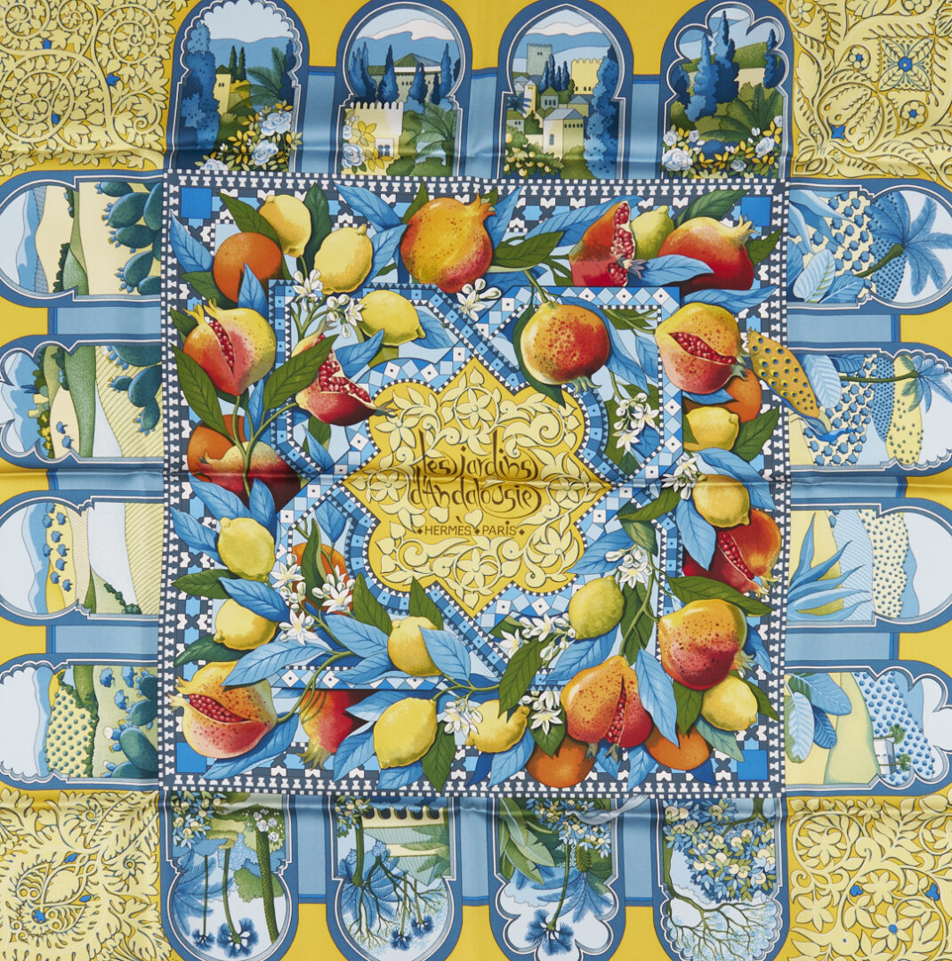Lot 646: Hermes Silk Twill Scarf, Les Jardins d’Andalousie