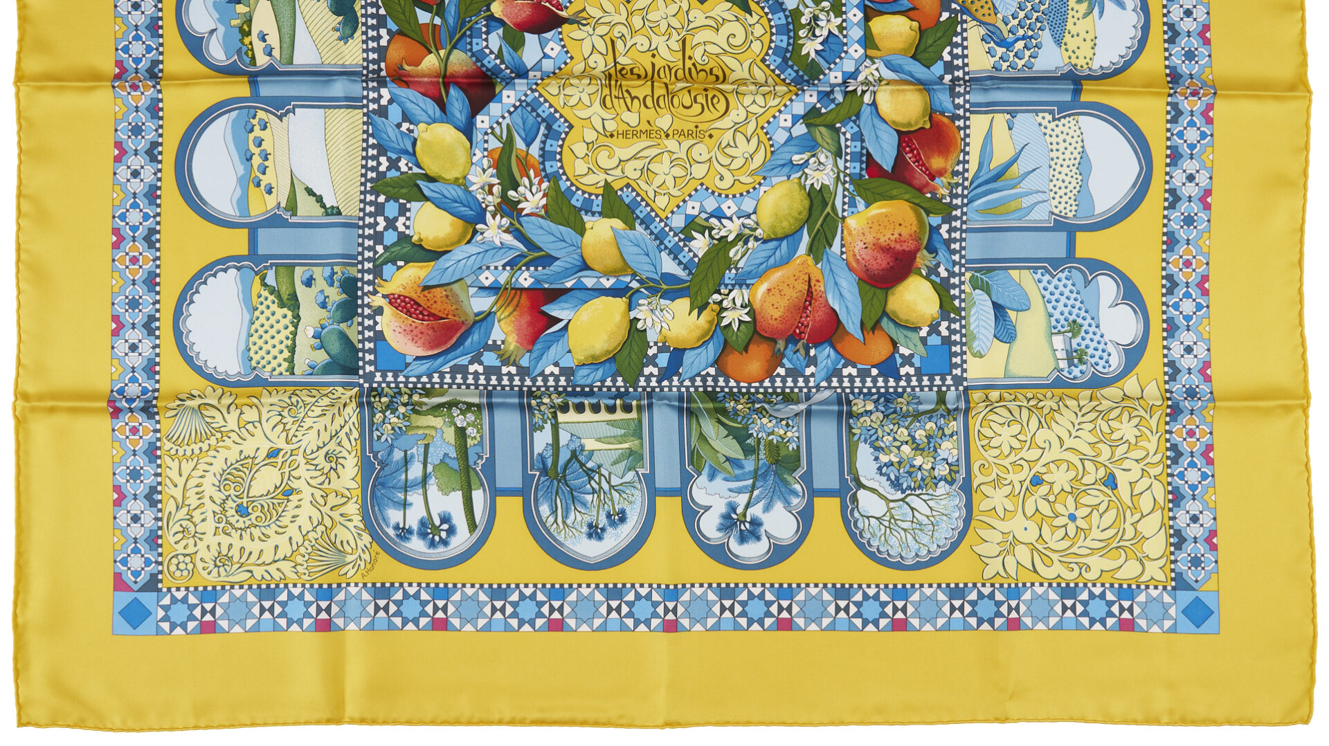 Lot 646: Hermes Silk Twill Scarf, Les Jardins d’Andalousie