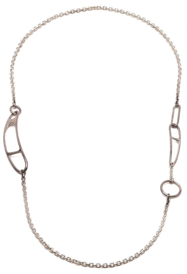 Lot 648: Hermes Long Chain Link Sterling Necklace