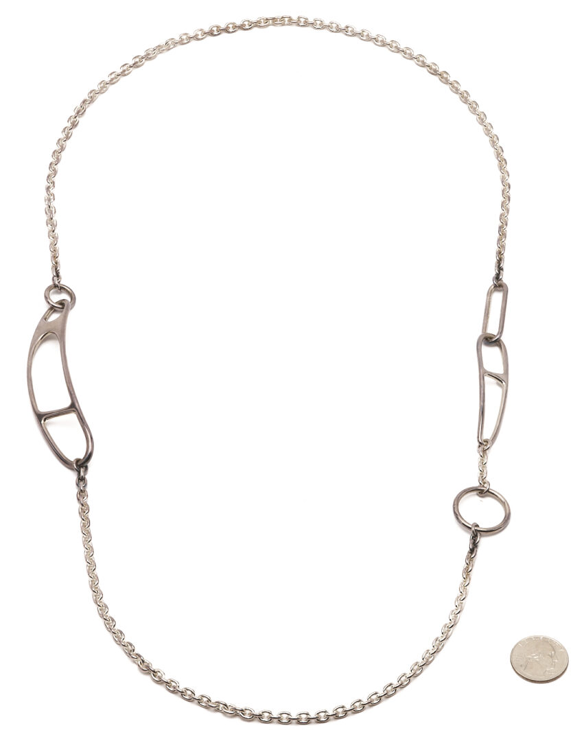 Lot 648: Hermes Long Chain Link Sterling Necklace