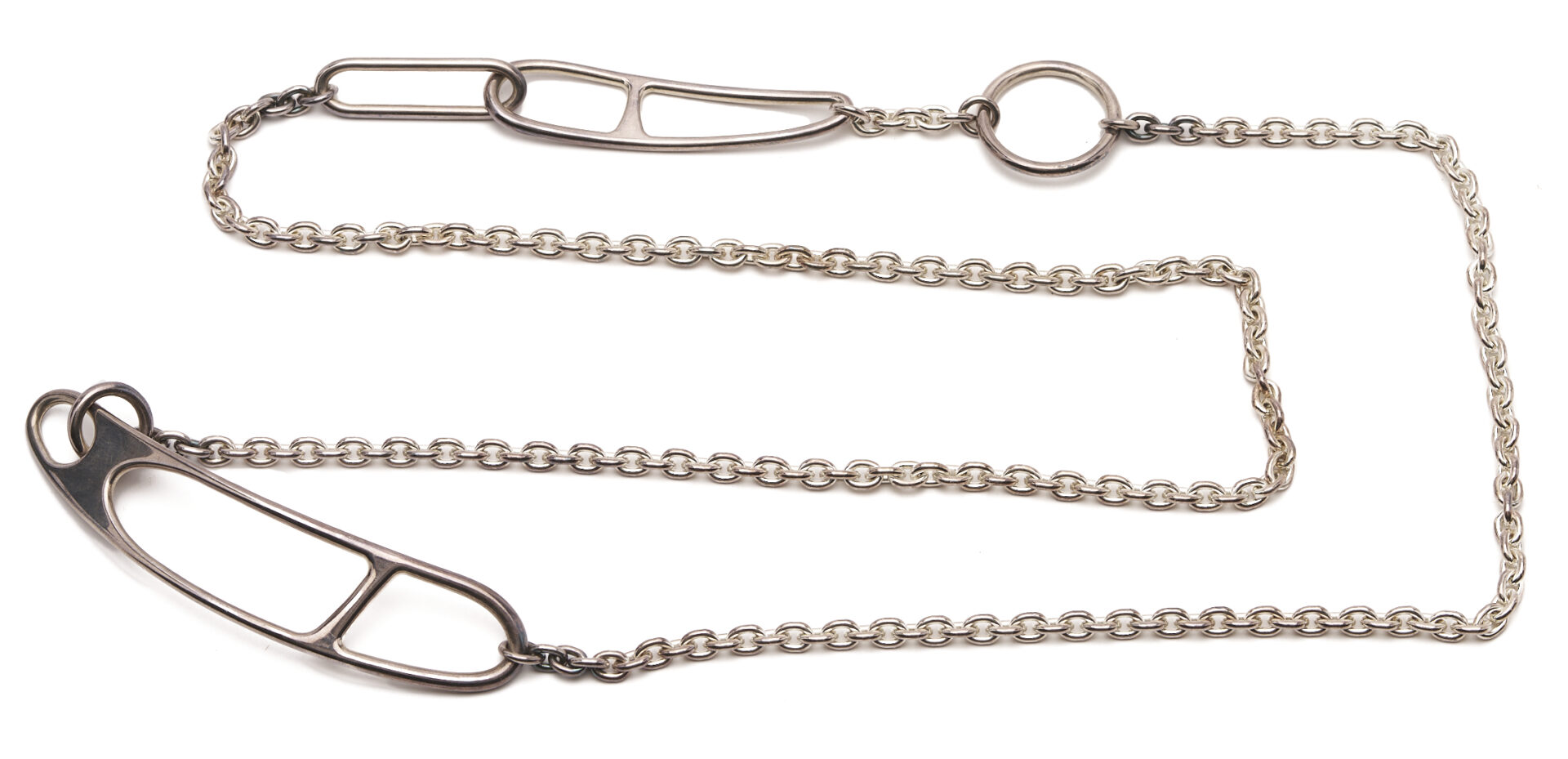 Lot 648: Hermes Long Chain Link Sterling Necklace