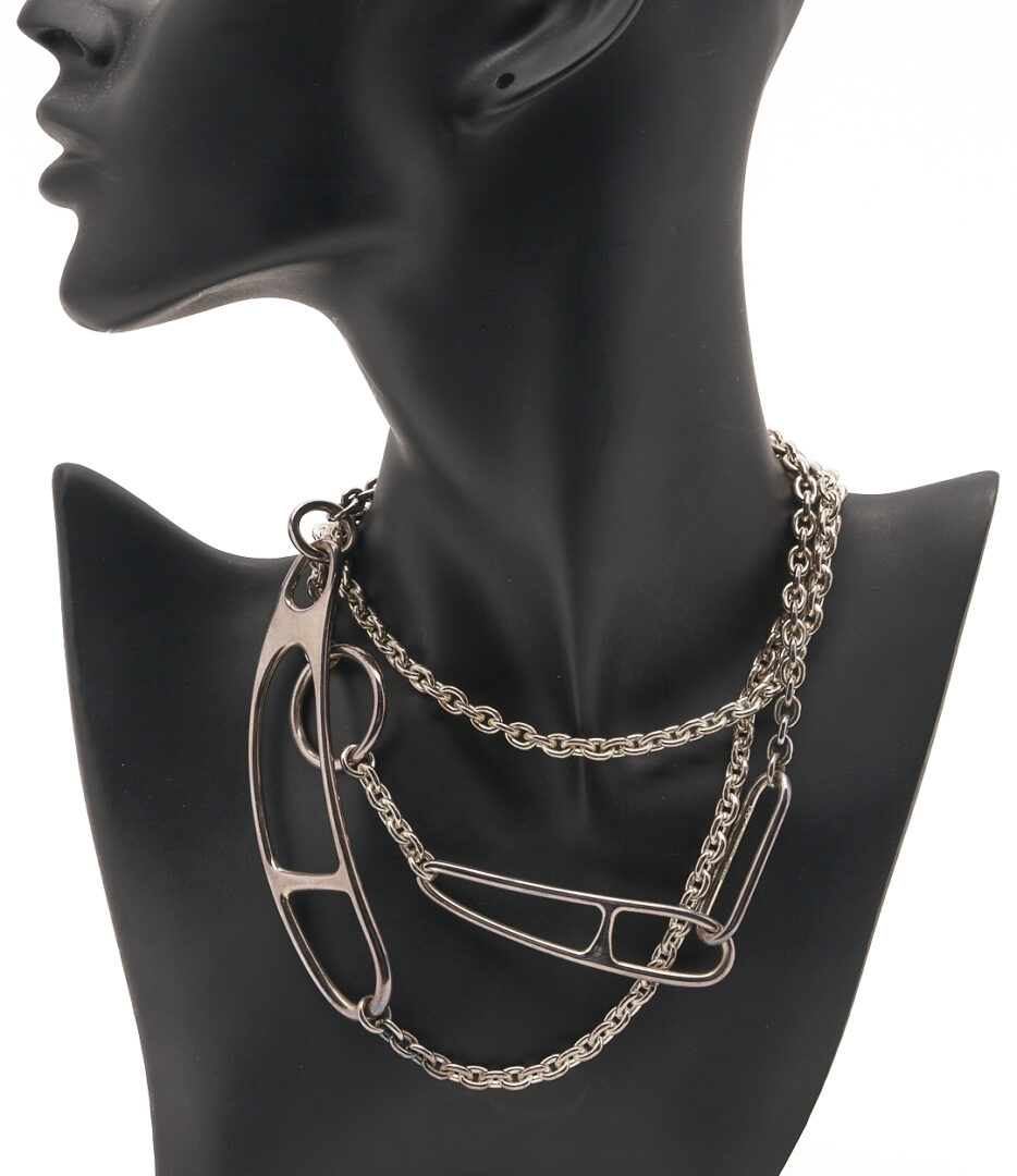 Lot 648: Hermes Long Chain Link Sterling Necklace