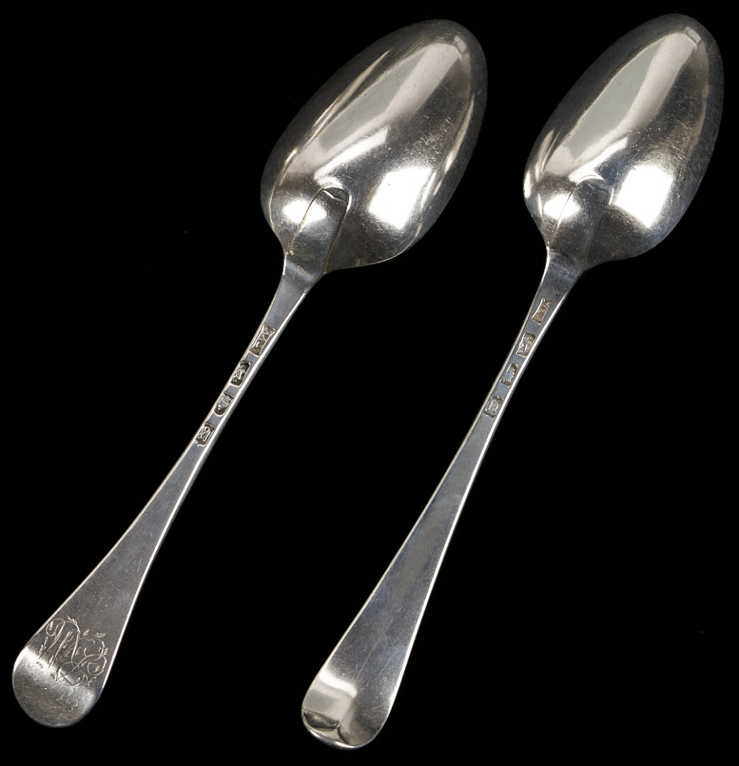 Lot 64: 21 English 18th c. Sterling Spoons incl. Hanoverian Rattail