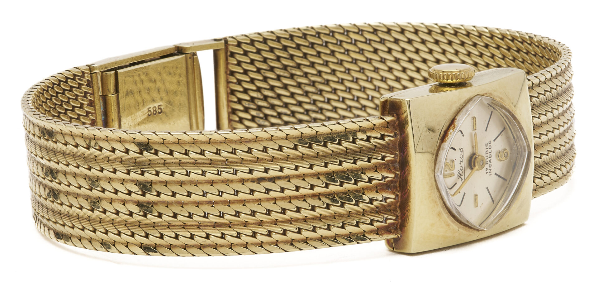 Lot 650: 14K Yellow Gold Horos Incabloc Watch