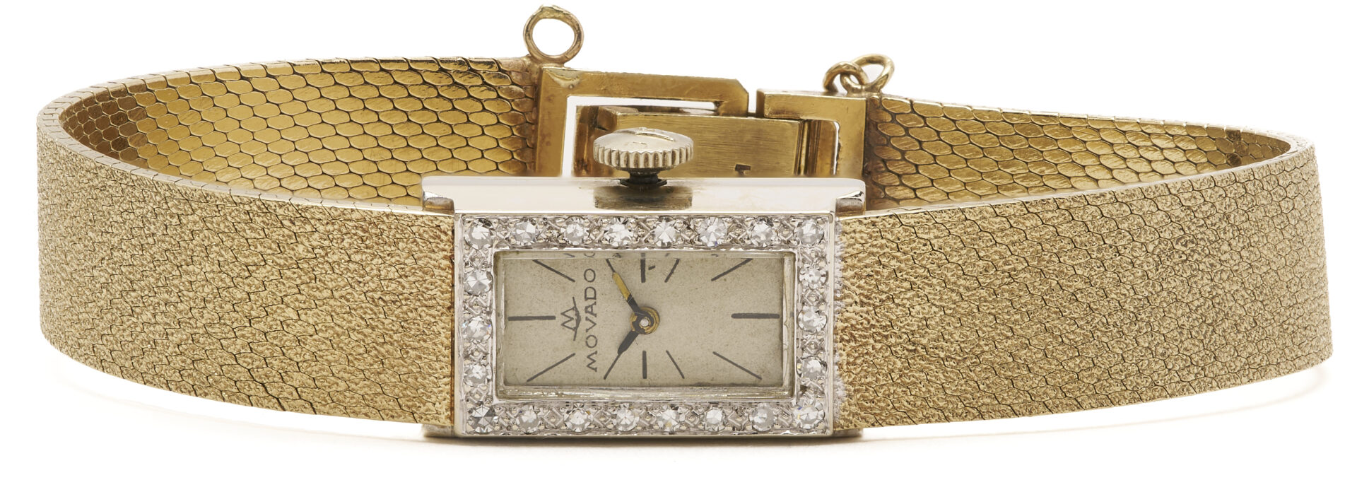 Lot 652: Ladies’ Movado 14K Gold & Diamond Wrist Watch