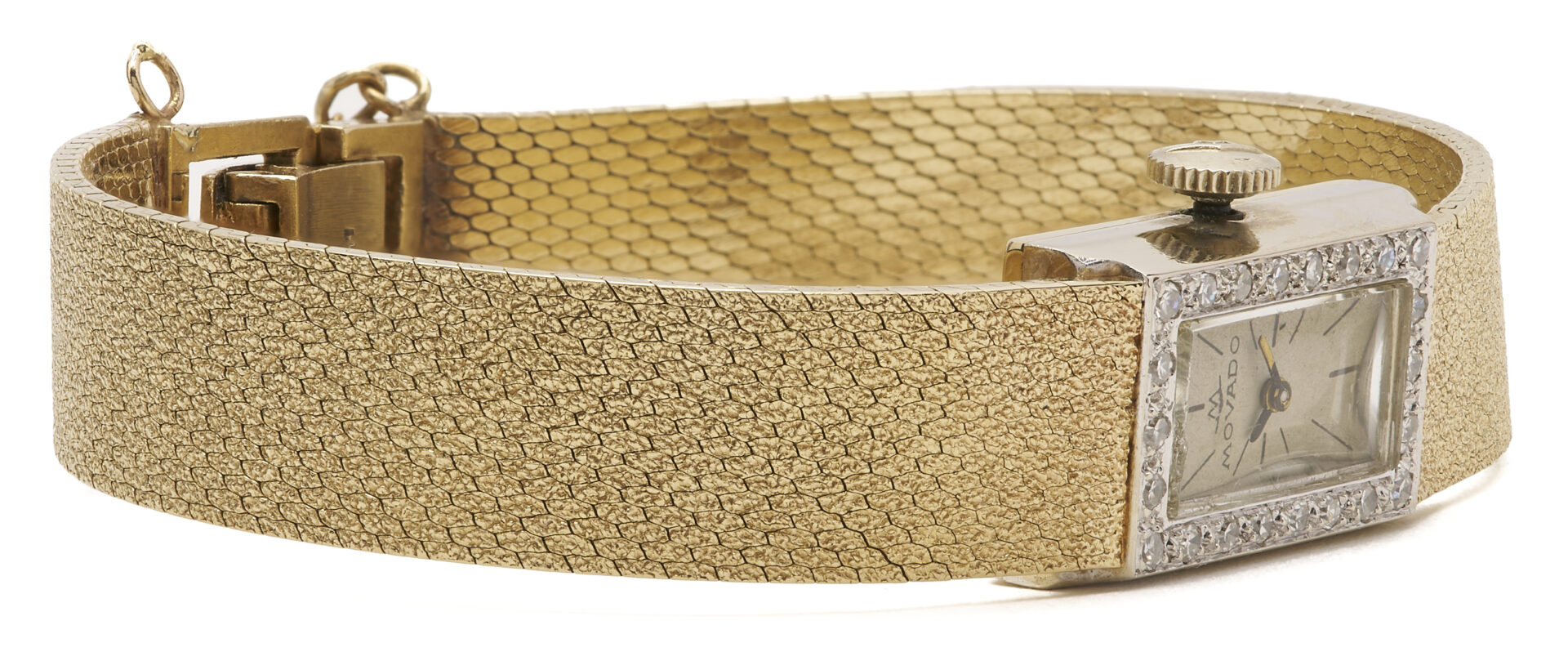 Lot 652: Ladies’ Movado 14K Gold & Diamond Wrist Watch