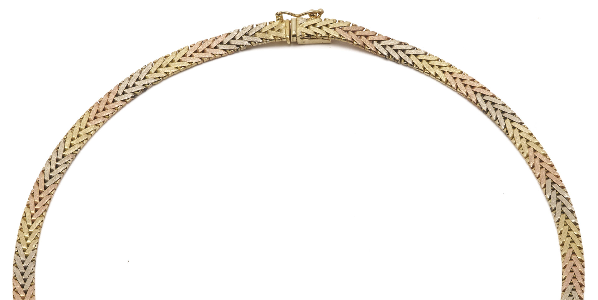 Lot 655: 14K Tri-Color Gold Italian Serpentine Necklace