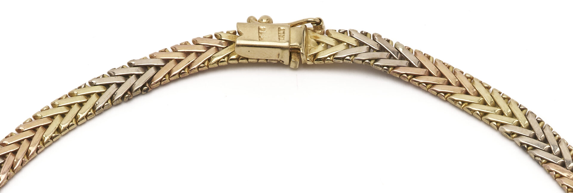 Lot 655: 14K Tri-Color Gold Italian Serpentine Necklace