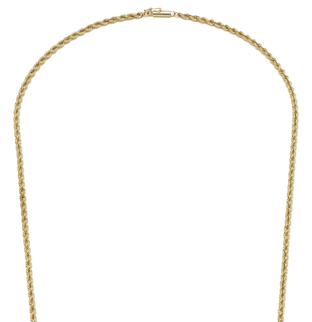Lot 657: 14K Yellow Gold Braided Chain, 30 in. L
