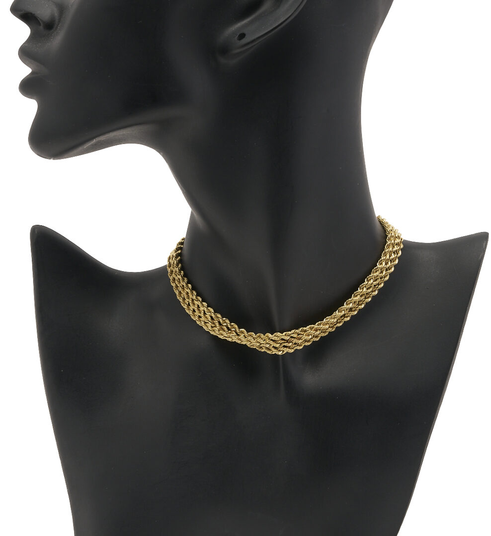 Lot 657: 14K Yellow Gold Braided Chain, 30 in. L