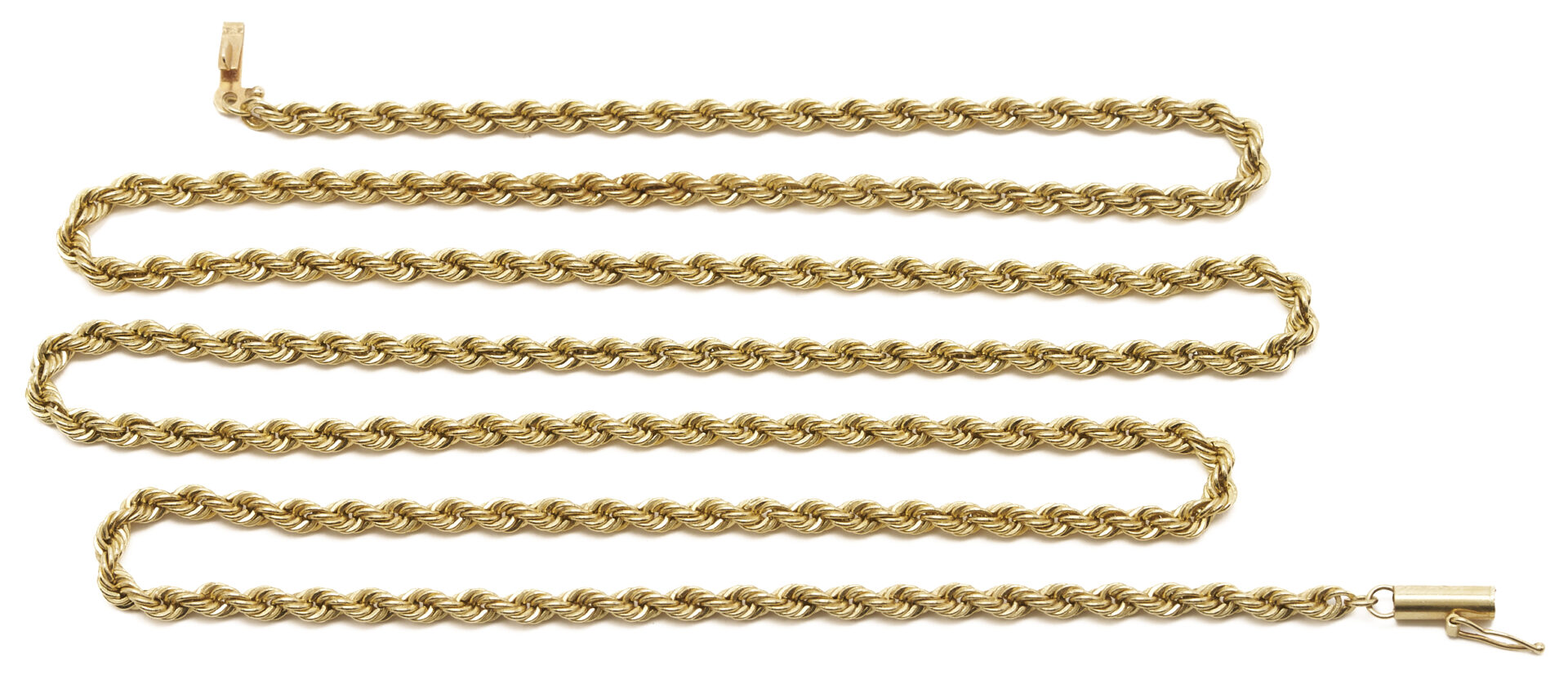Lot 657: 14K Yellow Gold Braided Chain, 30 in. L