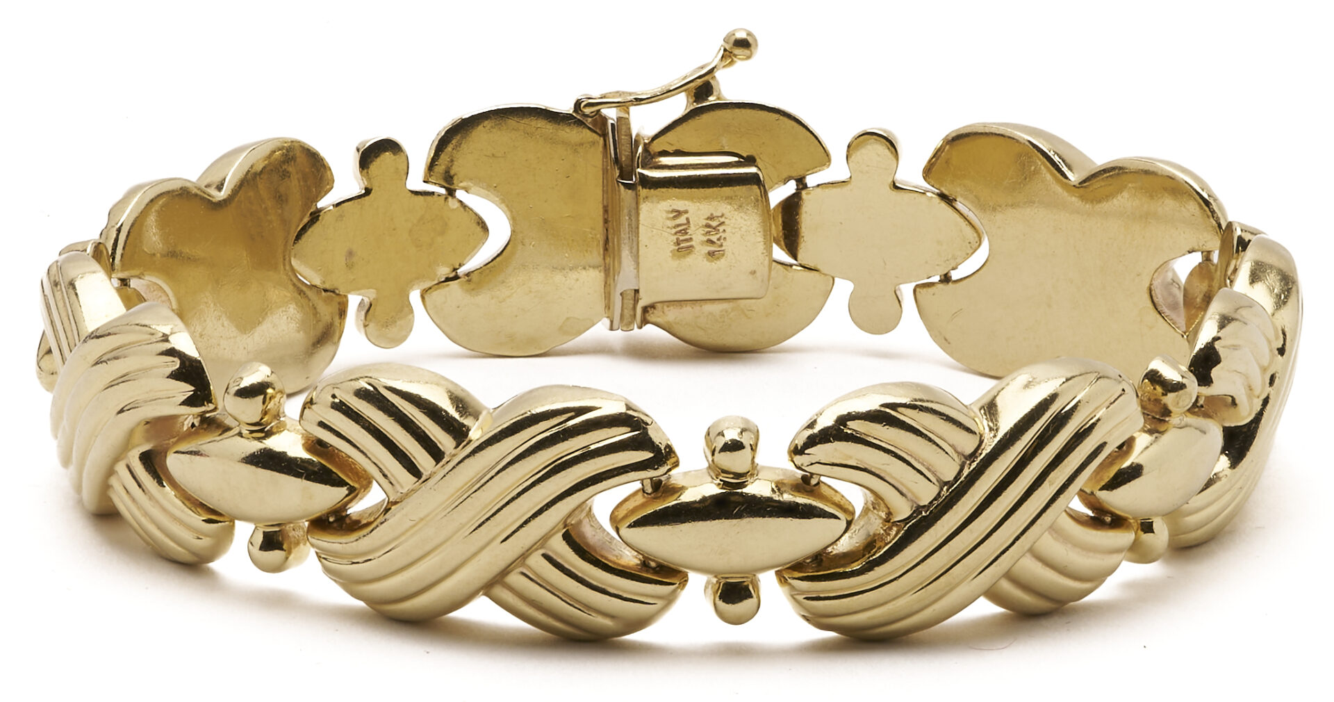 Lot 661: Italian 14K X-Link Bracelet