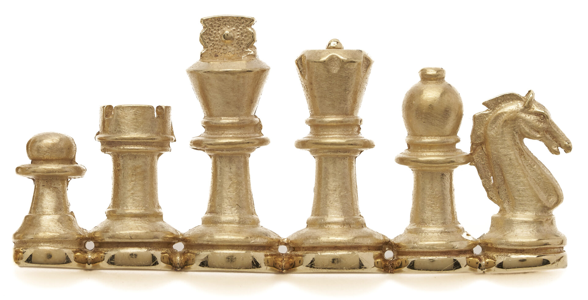 Lot 664: A. Gilbert 14K Chess Bar Brooch & 14K Chess King Pin