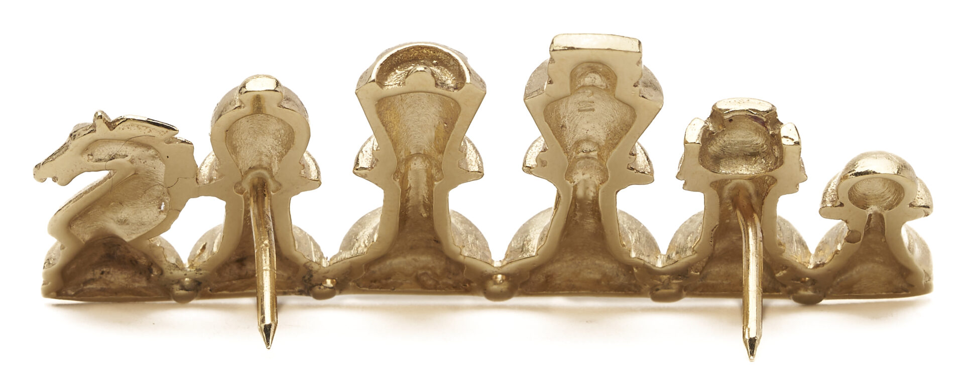 Lot 664: A. Gilbert 14K Chess Bar Brooch & 14K Chess King Pin