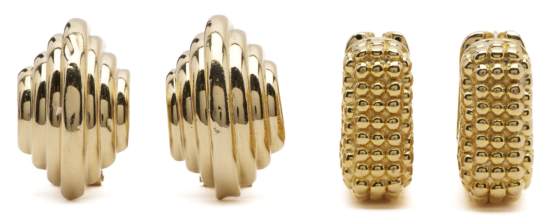 Lot 665: 2 Pairs Ladies Vintage Gold Earrings