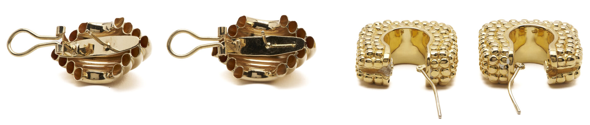 Lot 665: 2 Pairs Ladies Vintage Gold Earrings