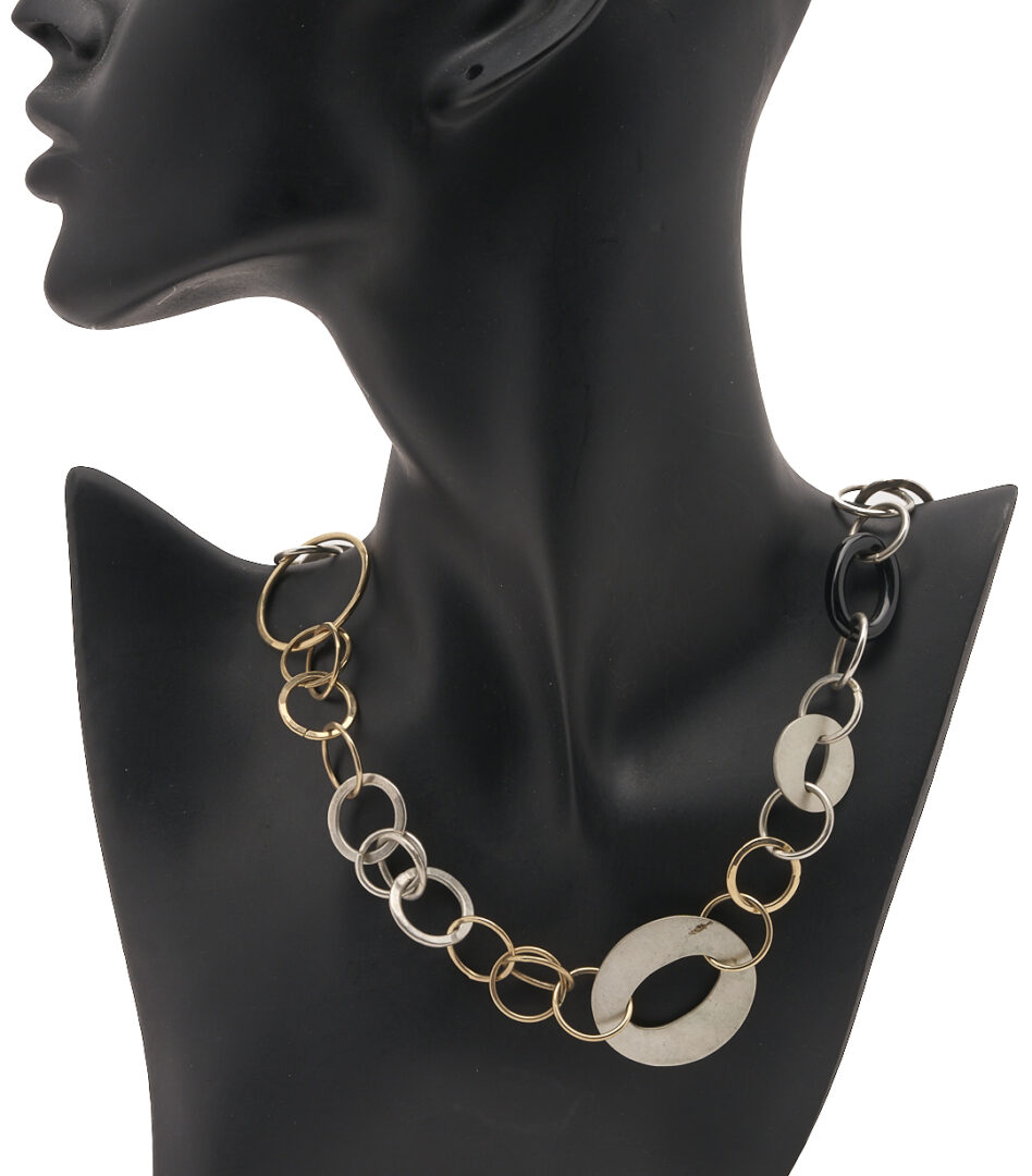 Lot 669: 3 Marilyn Bailey Mixed Metal Designer Necklaces