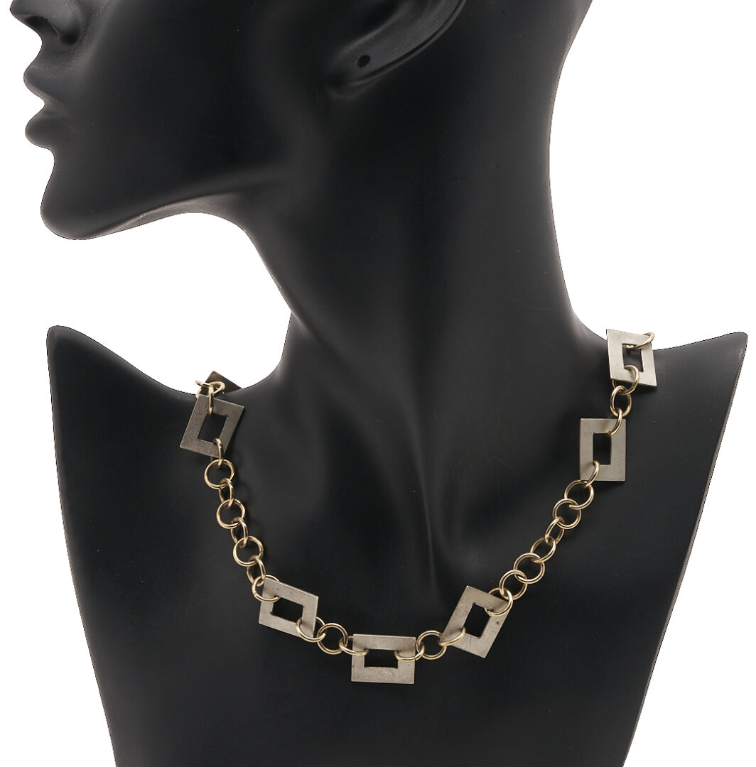 Lot 669: 3 Marilyn Bailey Mixed Metal Designer Necklaces