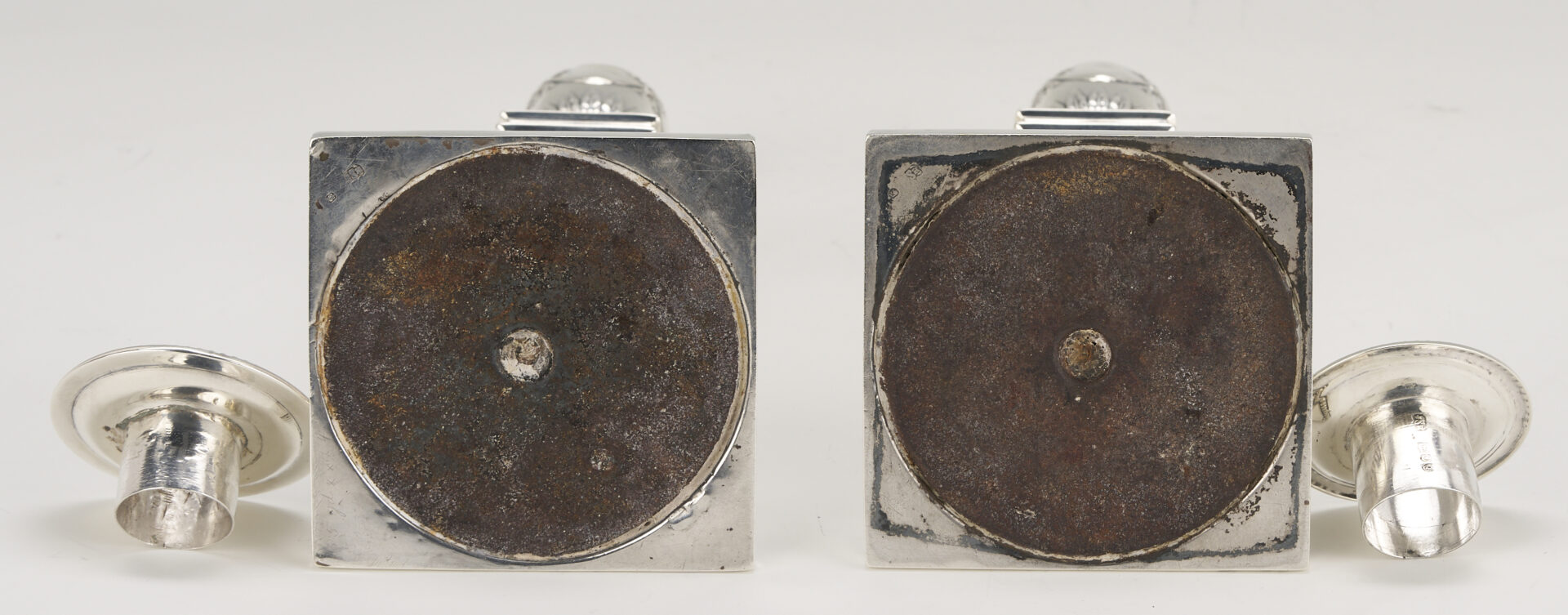 Lot 67: J & H Savory – Pair of English Sterling Silver Candlesticks