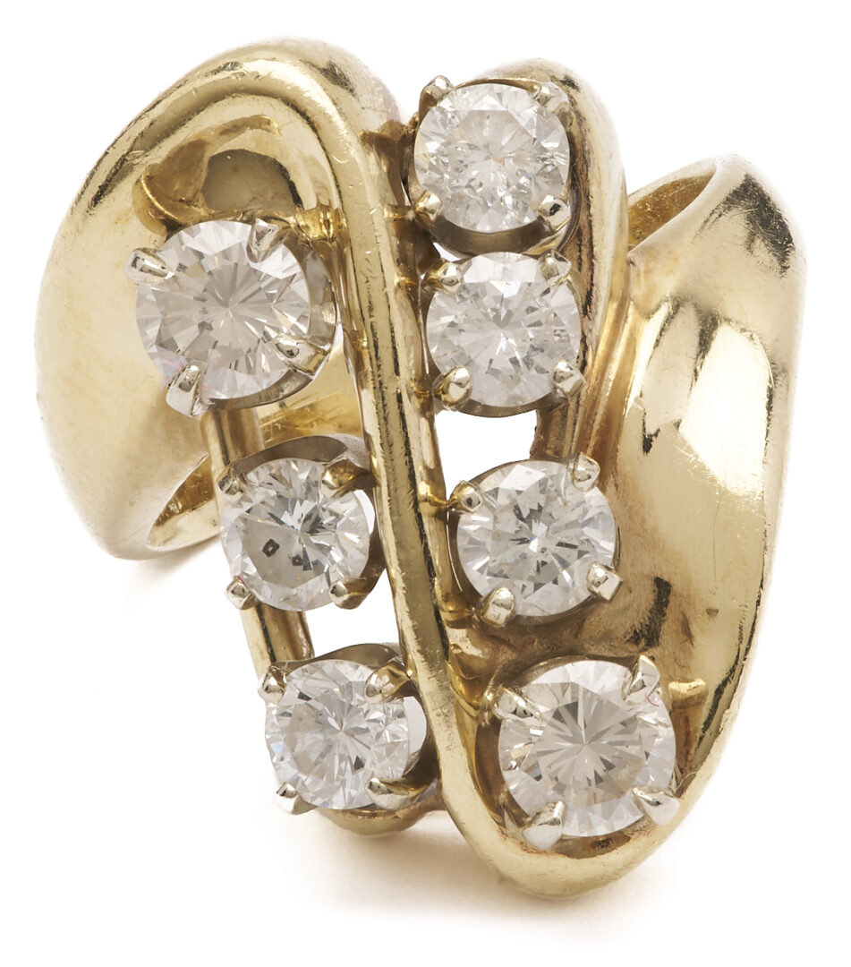 Lot 681: 14K Yellow Gold Diamond Cluster Ring