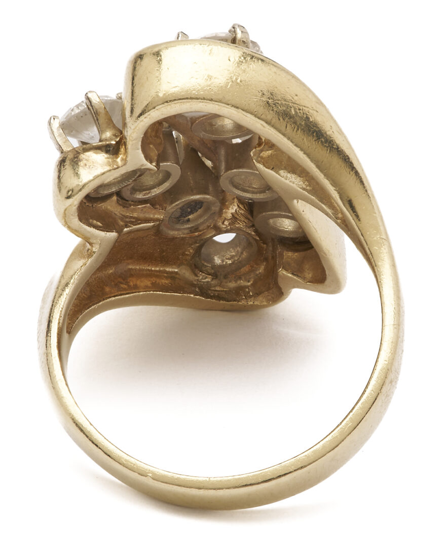 Lot 681: 14K Yellow Gold Diamond Cluster Ring