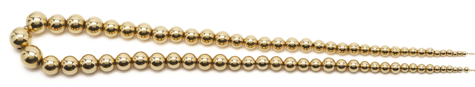 Lot 683: 14K Yellow Gold Graduated Bead Necklace