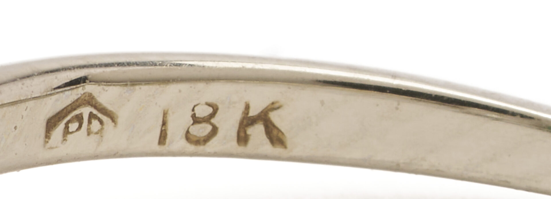 Lot 684: 18K Gold Emerald & Diamond 3-Stone Ring